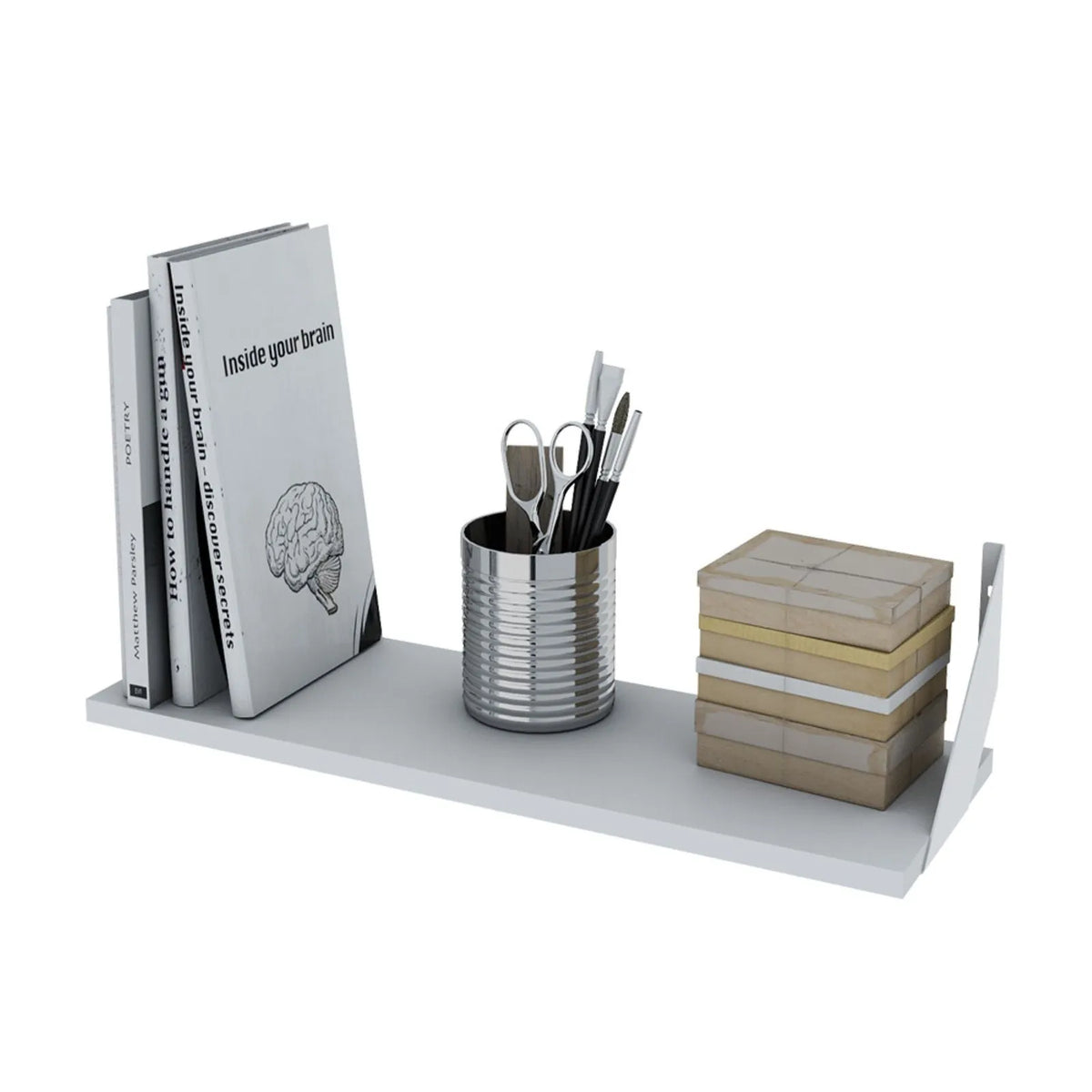 Estante kit Centro Estant con soporte 60 x 20 cm. blanco