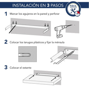 Estante flotante Centro Estant 80 x 25 cm. wengué