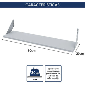 Estante kit Centro Estant con soporte 80 x 20 cm. wengué