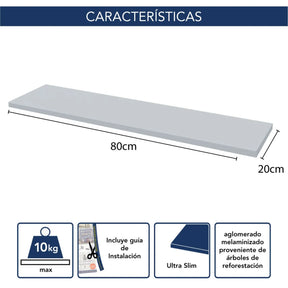 Estante slim 80 x 20 Paraíso