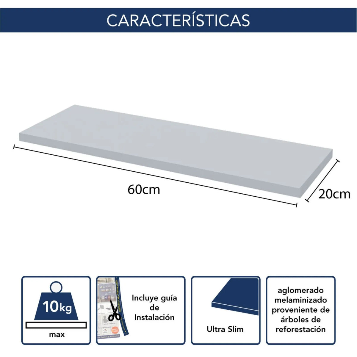 Estante slim 60 x 20 Paraíso