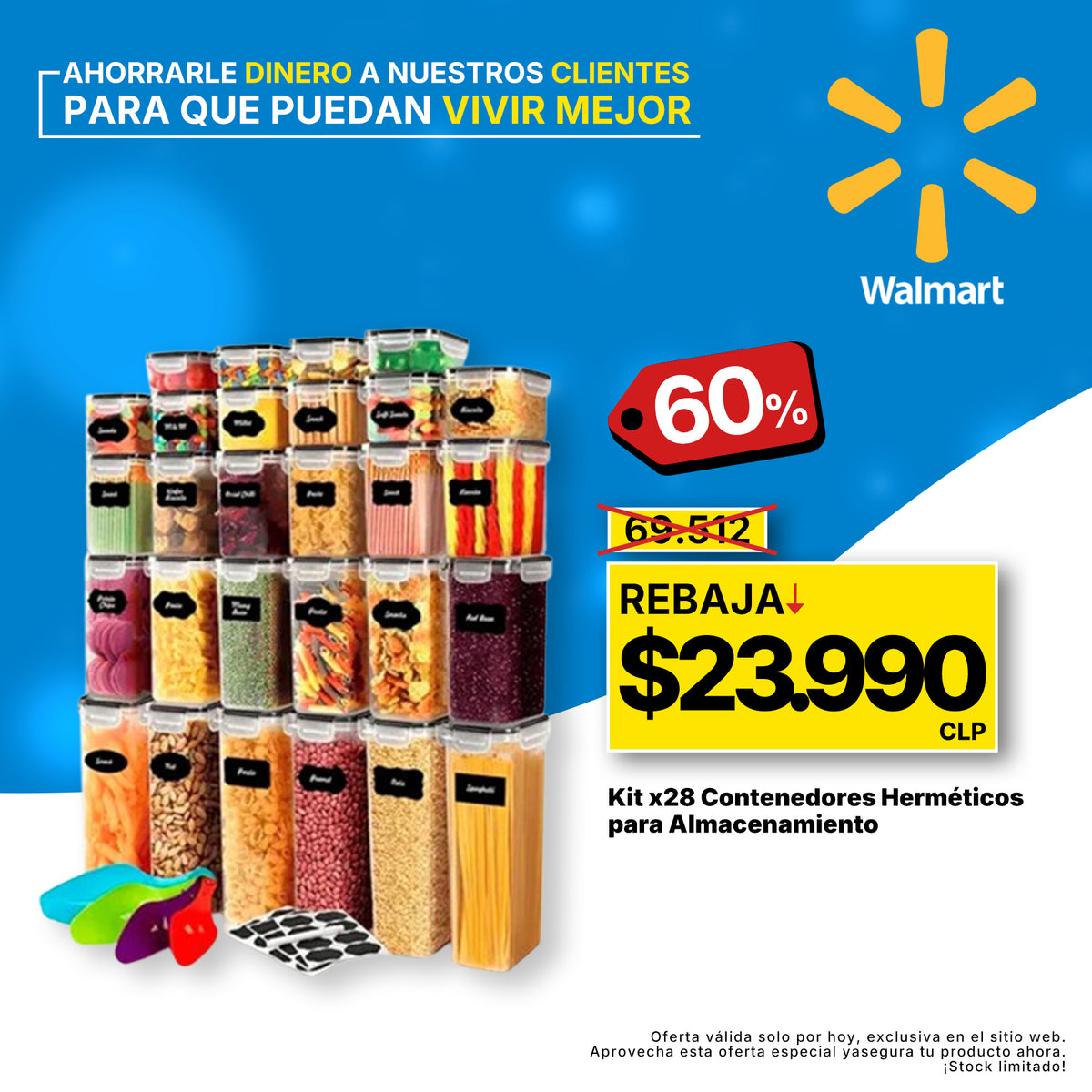 Kit x28 Contenedores Herméticos de Almacenamiento